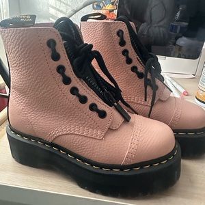 SINCLAIR MILLED NAPPA LEATHER PLATFORM BOOTS